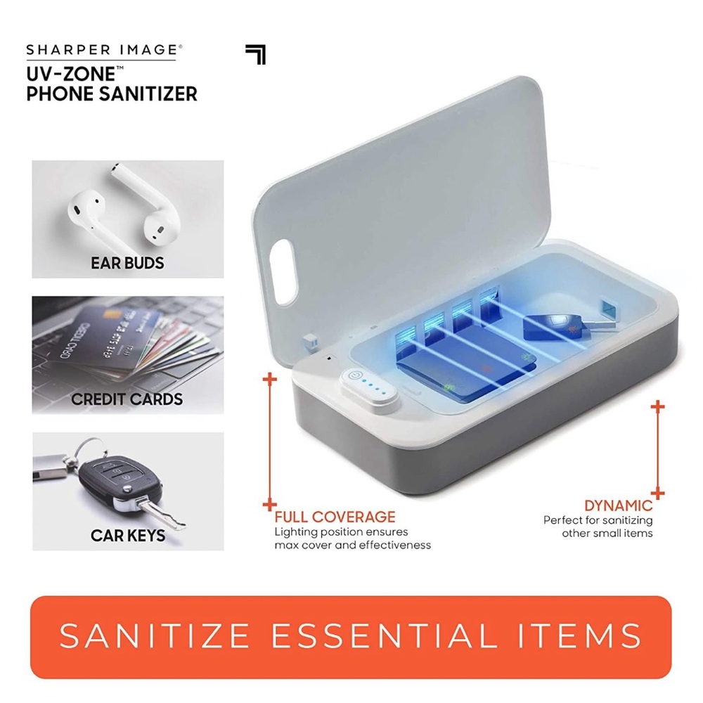NWT Sharper Image WHITE COLOR UV Zone Phone Sanitizer